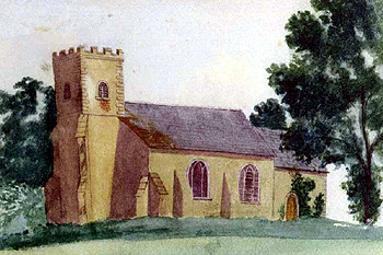 Segenhoe church in 1865 by an unknown artist